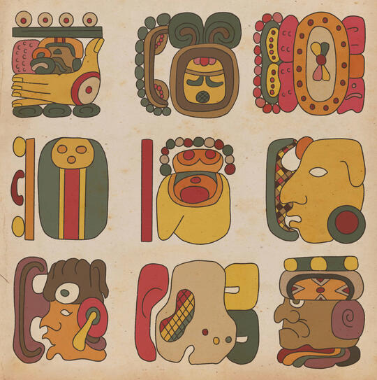 Inspired by Mayan mythology, this illustration depicts nine rules on a fictional mysterious Mayan island. The earthy colors and vintage texture create a mythical, ancient ambiance, inviting viewers into a rich, imaginative world.