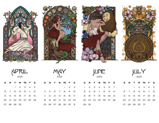 Temple Symbol Calendar Bookmarks